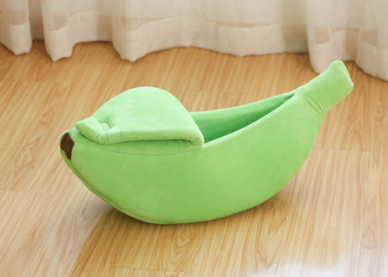 🍌 バナナ型ペットベッド – かわいくて快適!一年中使える多機能デザイン🐶🐱