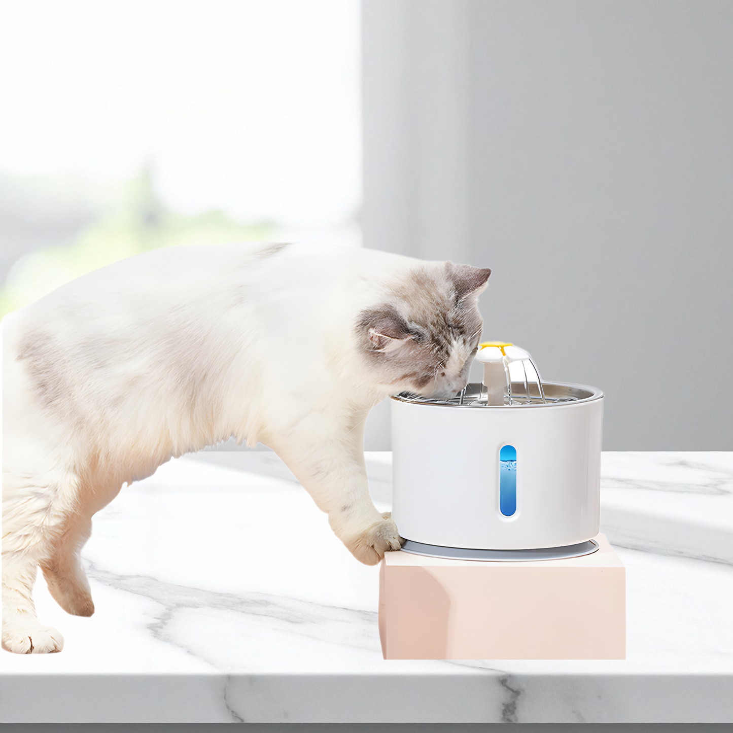 スマートペット給水器 — 清潔で新鮮なお水を毎日,  ペット給水器, 自動給水ボウル, 猫用給水器 2.4L