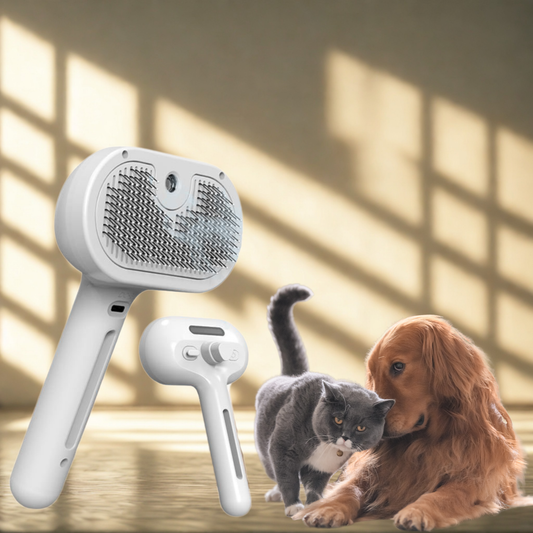 ✨ スプレー付き電動USBペットブラシ | Electric Pet Brush with Mist Spray