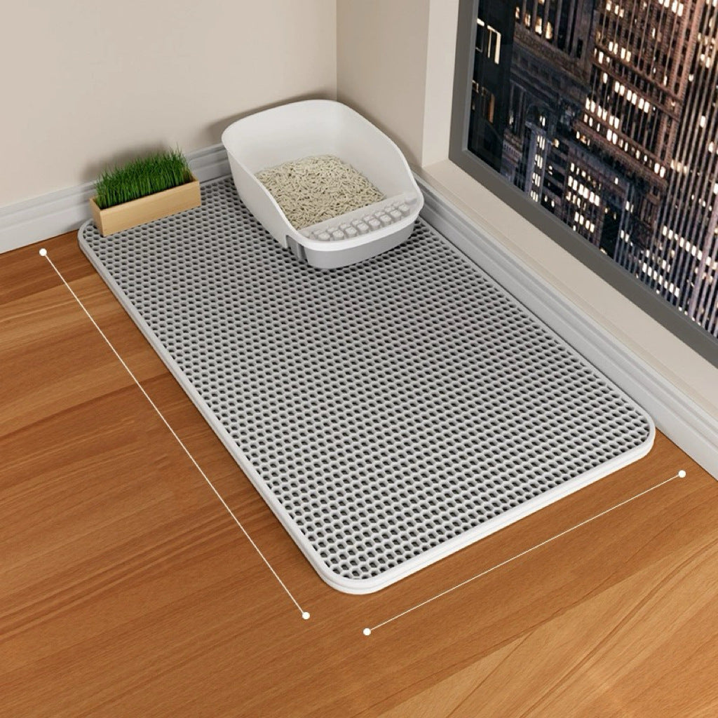 🐾 二重層構造 猫砂マット – お部屋を清潔に保つ究極のアイテム！🐱 猫砂マット 二重層 | Double Layer Cat Litter Mat