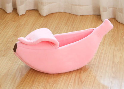 🍌 バナナ型ペットベッド – かわいくて快適！一年中使える多機能デザイン🐶🐱